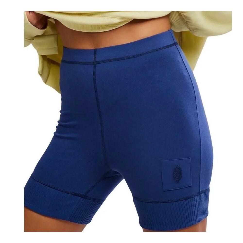Free People Movement Navy Blue Victory Athleisure Casual Workout Biker Shorts